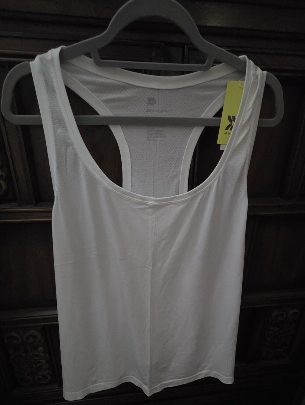 2X White Sports Racer Back Tank Top.